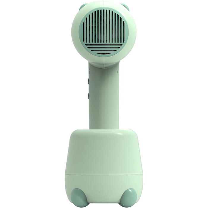 Бездротовий фен для немовлят, міні-фен для малюків, акумуляторний дитячий фен для ніжної шкіри з 3 швидкостями, підходить для дітей 0-3 роки (Зелений) Ведмедик Зелений