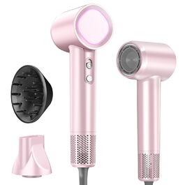 Професійний іонний фен для волосся з дифузором, безщітковий мотор 160 000 об/хв, швидке сушіння, сірий колір