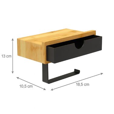 Держатель туалетного паперу Relaxdays з полицею