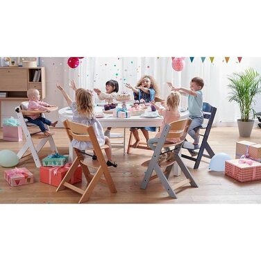 Дитячий стільчик Kinderkraft ENOCK 3 в 1: регульована спинка, захисний бампер, для дітей від 6 місяців до 10 років, чорний