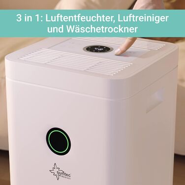 SUNTEC DryFix 20 PRO: Електричний осушувач повітря 20 л/день, 63 м², 3-в-1 (осушувач, очищувач, сушарка)