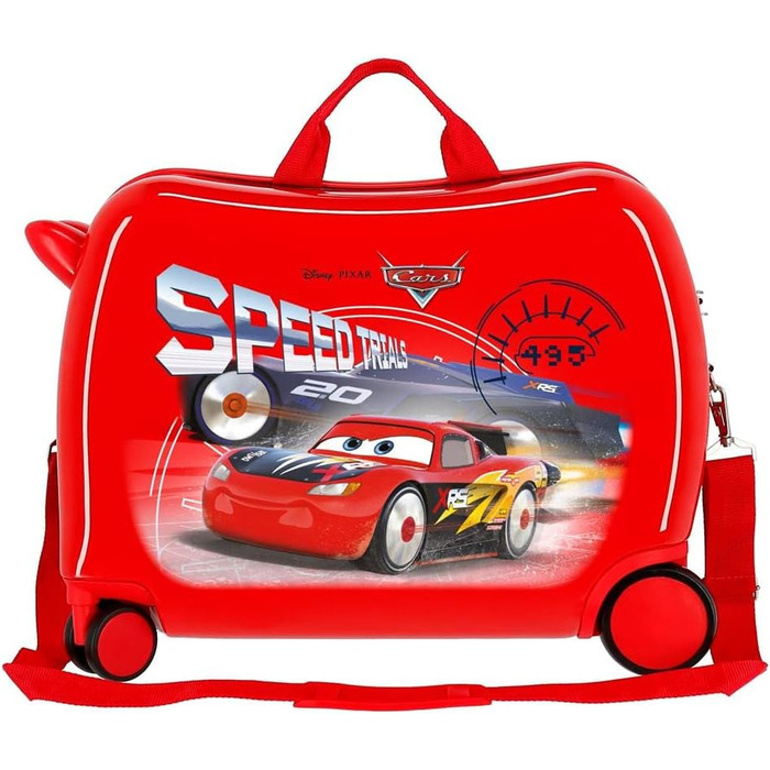 Дитяча валіза Disney Cars Speed Trails червона, 50x38x20 см, ABS, замок, 38л, 2.1кг, 4 колеса, ручна поклажа