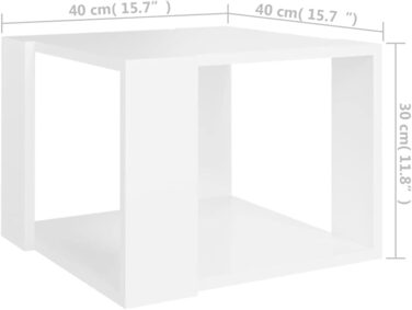 Журнальний столик Журнальний столик Стіл для вітальні Журнальний столик Журнальний столик Стіл для чаю Меблі для вітальні 40x40x30 см Інженерна деревина (білий)