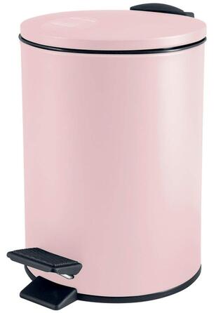 Косметичне відро Spirella об'ємом 3 літри з нержавіючої сталі з автоматичним опусканням і внутрішнім відром, відро Adelar для ванної кімнати, відро для сміття з м'якою кришкою (рожевий)