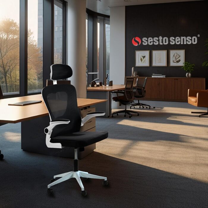 Офісне крісло Sesto Senso Graphite 1 Grey - ергономічне, з підтримкою попереку та регульованими підлокітниками, для керівників