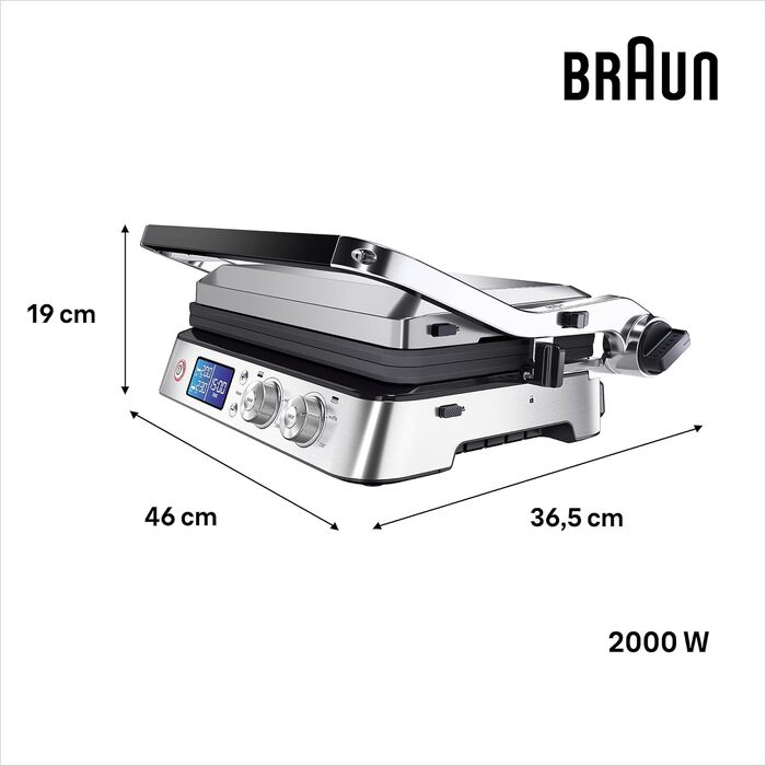 Контактний гриль Braun MultiGrill 9 Pro CG 9167 з 6 наборами пластин (гриль, плоскі, вафельні) та датчиком температури