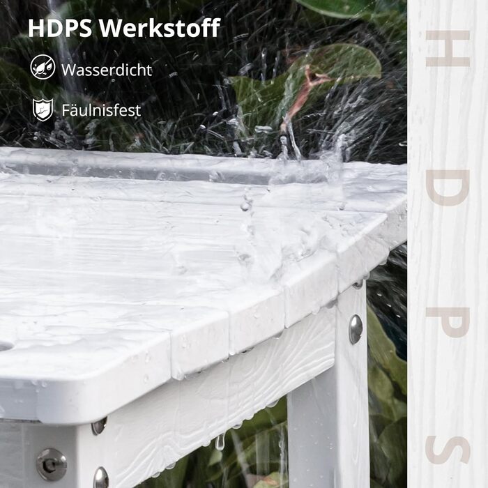 Лавка для душу LUE BONA HDPS з підставкою для гоління ніг, водонепроникний стілець для ванної кімнати, стійкий до погодних умов, з антиковзким покриттям та ручками, для внутрішнього та зовнішнього використання (білий)