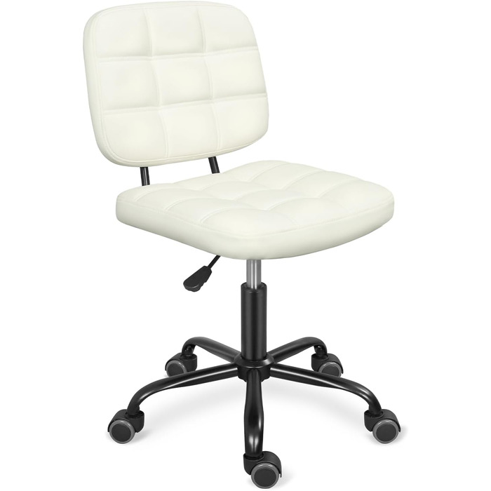 Офісний стілець без підлокітників Leader Accessories - регульована висота, ергономічний, для дому та офісу, білий, 86x55 см, до 120 кг