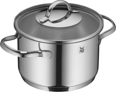 Набір каструль WMF Aparto з нержавіючої сталі Cromargan з кришкою з термостійкого скла, індукційне дно, не має покриття, придатний для миття в посудомийній машині (16 см)