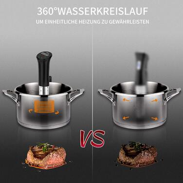 Су-від занурна циркуляція, посуд для приготування їжі, чорний. Зручний для здорового харчування, низькокалорійний