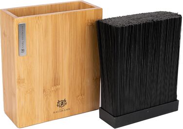 Підставка для ножів Karl Hausmann з бамбука без ножів з вставкою з щетиною - 23 x 20 x 9 см - універсальна дерев'яна підставка для ножів