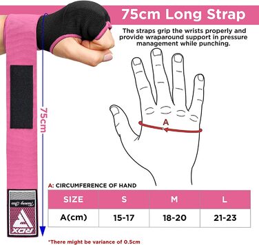 Гексоген внутрішні рукавички для боксу Тайська тренування, еластичні боксерські бинти довжиною 75 см, наручні спортивні спаринг-бинти для рук внутрішні боксерські Рукавички боксерські рукавички для пробивання м'ячів (М, рожевий)