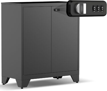 Металевий шафа-сейф для документів, 90x80x40 см, білий (чорний) - з полицями та комбінаційним замком