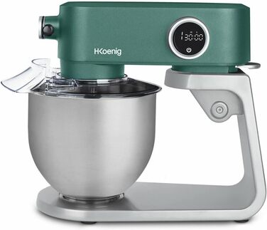 Кухонна машина H.Koenig KM124: професійна, 5 л, з нержавіючої сталі, 800 Вт, 8 швидкостей (зелена)