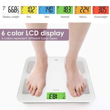Цифрові ваги для ванної кімнати Шкала жиру в організмі Uten Bluetooth Ваги для тіла Цифрові ваги складу тіла з APP Ваги аналізатора тіла 180 кг 400 фунтів білий