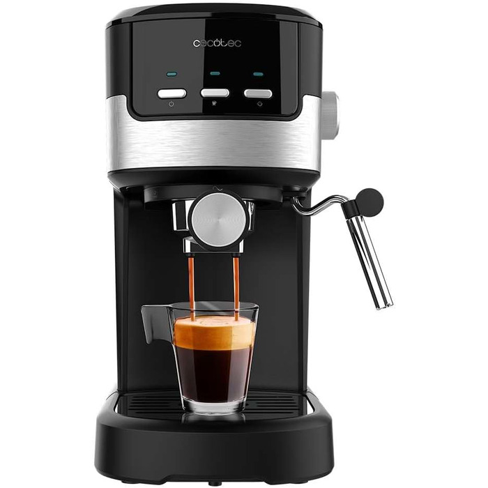 Еспресо-машина Cecotec Compact Power Espresso 20 Retro Green - 1100 Вт, 20 бар, Thermoblock, капучинатор, 1.25 л