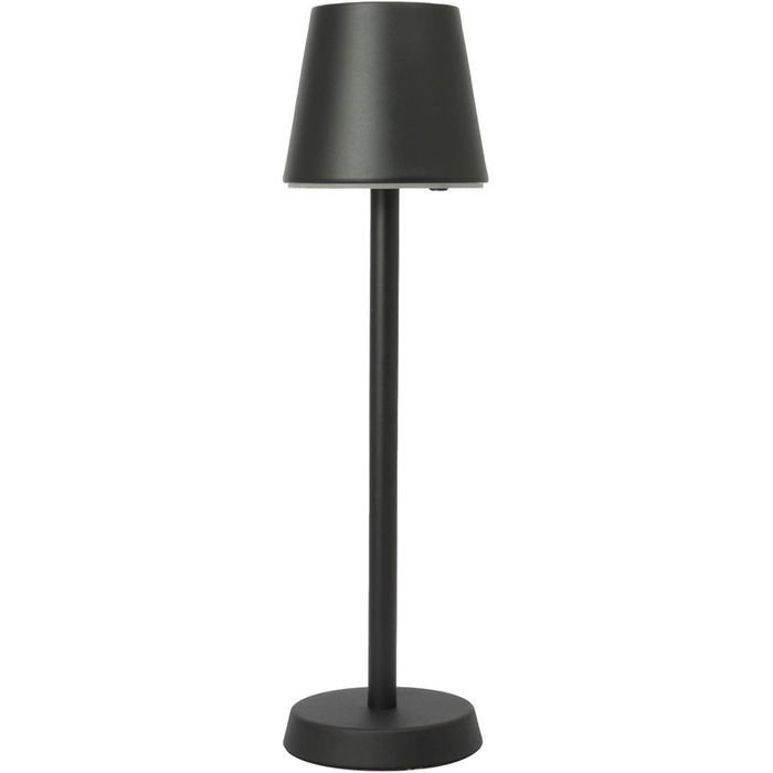 LED настільна лампа з акумулятором 2400 mAh, 16 світлодіодів, 3 режими яскравості, IP54, білий колір, чорний корпус (10,7 x 10,7 x 39 см)