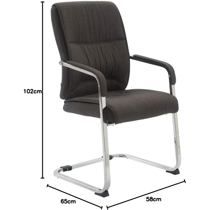 Крісло конференції Anubis XXL темно-сіре з м'яким сидінням та металевим каркасом