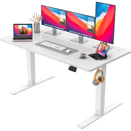 Електричний стіл JUMMICO з регулюванням висоти, пам'яттю, 140 x 60 см, білий