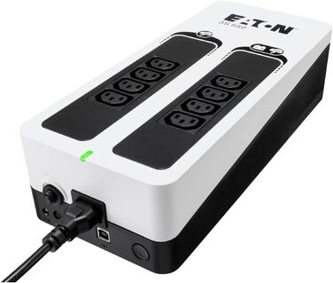 USV Eaton 3S Mini 36W для захисту роутерів, камер та Smart Home - Білий/Чорний (550VA/IEC)