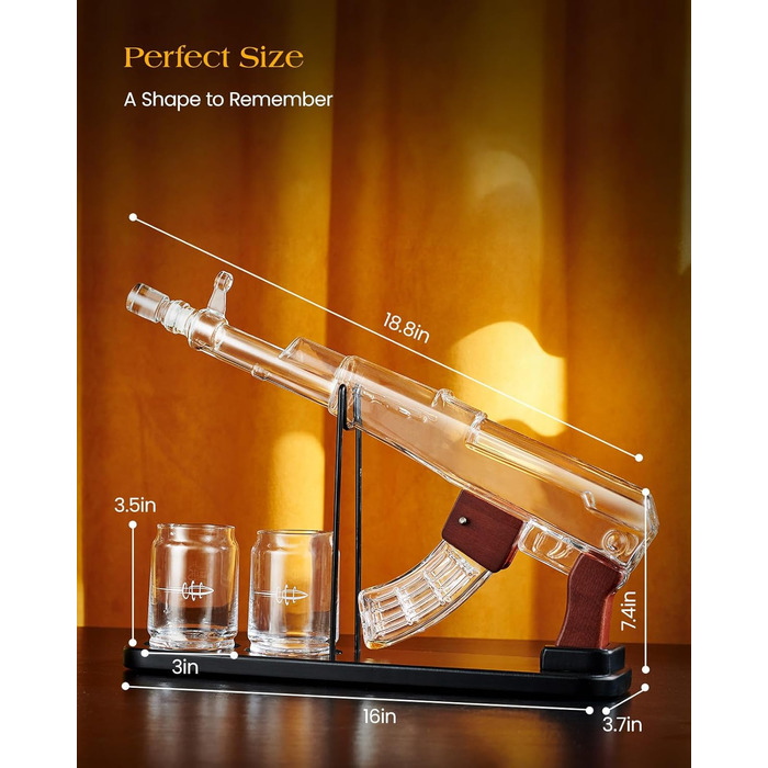 Набір для віскі Kollea: декантир та дозатор, 190 мл + 520 мл, унікальний подарунок для чоловіків