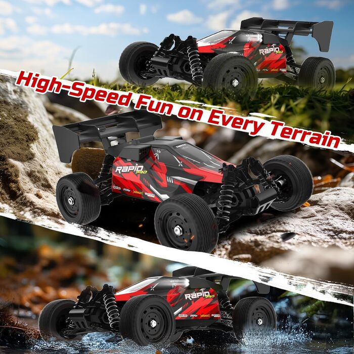 Радіокерований позашляховик DEERC 9205E 1:10 48 км/год 4WD Monstertruck з 2 акумуляторами, 2.4GHz, для дітей та дорослих