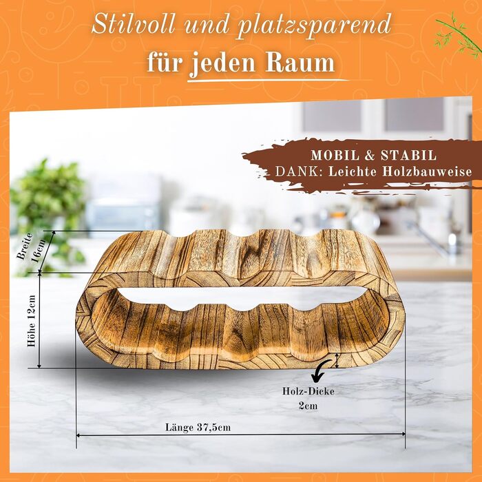 Стильна полиця для вина з дерева, на 8 пляшок, 2 яруси, з сонястим ефектом, злегка олійована, для кухні, їдальні, вітальні