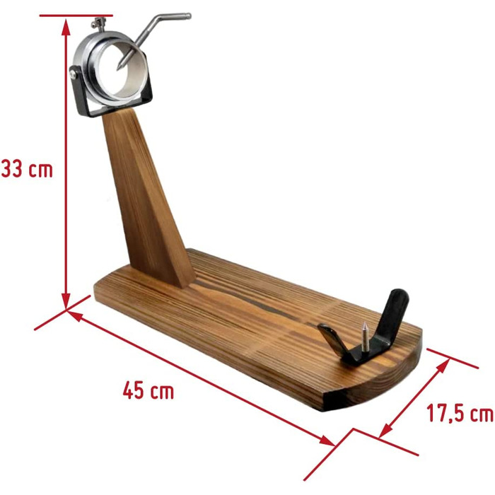 Підставка для шинки NERTHUS FIJ 255, дерев'яна, 45.5 x 18 x 8 см, без ножа