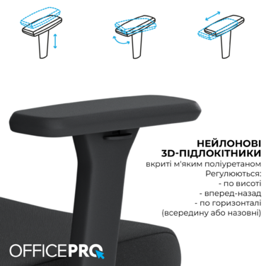 Крісло офісне OfficePro Skyline OC580-B-B-B