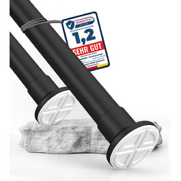 Телескопічна штора-карниз розсувна 260-310 см, матовий чорний, Ø 32 мм, багатофункціональна напружна штанга без свердління для гардин, ванної кімнати та балкона