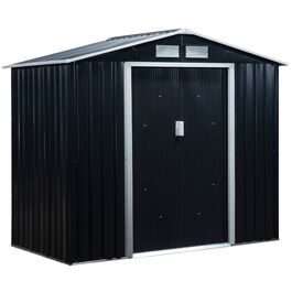 Сарай для інструментів Outsunny з розсувними дверима, 2,13 x 1,30 x 1,85 м, метал, колір вугільного графіту