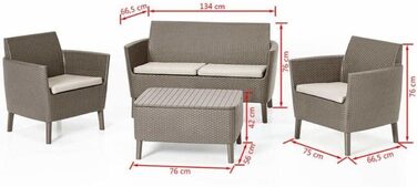 Садовий набір для відпочинку Allibert Salemo WS 2-місний (Капучино) - вуличні меблі