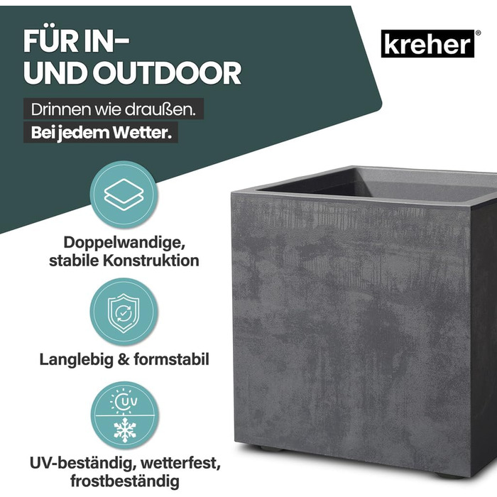 Плантажер Kreher XL Millennium: набір кольорів, імітація натурального каменю, 80 літрів, пластик