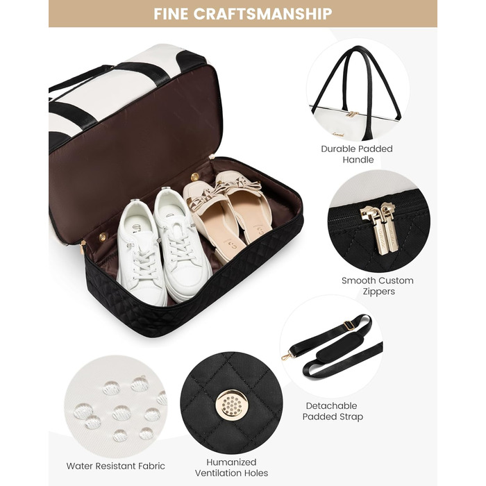 Сумка-мішок LOVEVOOK для жінок: дорожня, спортивна, з відділенням для взуття та мокрих речей, 2 шт. у наборі, 35л, бежевий & хакі