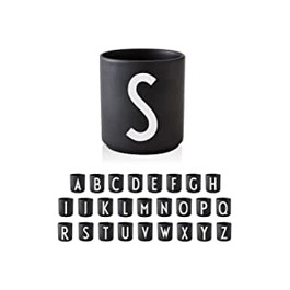 Дизайнерські букви букви порцелянова чашка A-Z чорний / декоративний дизайн порцелянова чашка преміум-класу з вигравіруваною буквою