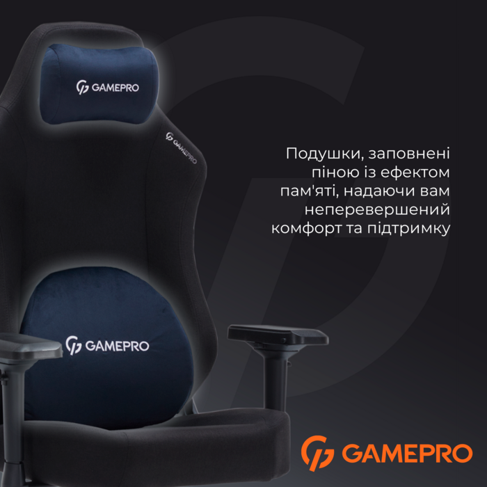 Крісло ігрове GamePro FGC750B Fabric Black