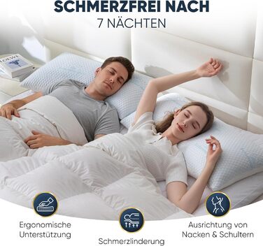 Подушка з піною з пам'яті - подушка 40x80, регульована висота - подушки для сну для тих, хто спить на боці та інші - преміум наповнювач проти болю в шиї - легкий вибір потрібної висоти