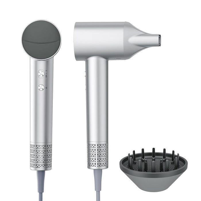 Фен для волосся Healthkeep з негативними іонами, 1600 Вт, високошвидкісний мотор 10 000 об/хв, 2 дифузори, низький рівень шуму (<78 дБ), швидке сушіння