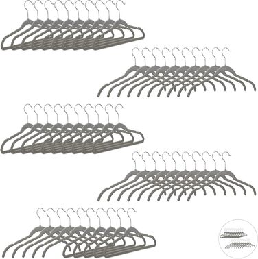 Вішалки оксамитові, компактні, не ковзають, обертаються на 360, костюм, комплект з 50 шт. , сірий