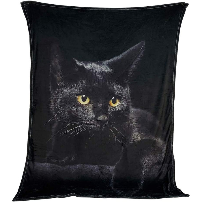 Постільна ковдра YISUMEI 150x200 см чорна з кішкою