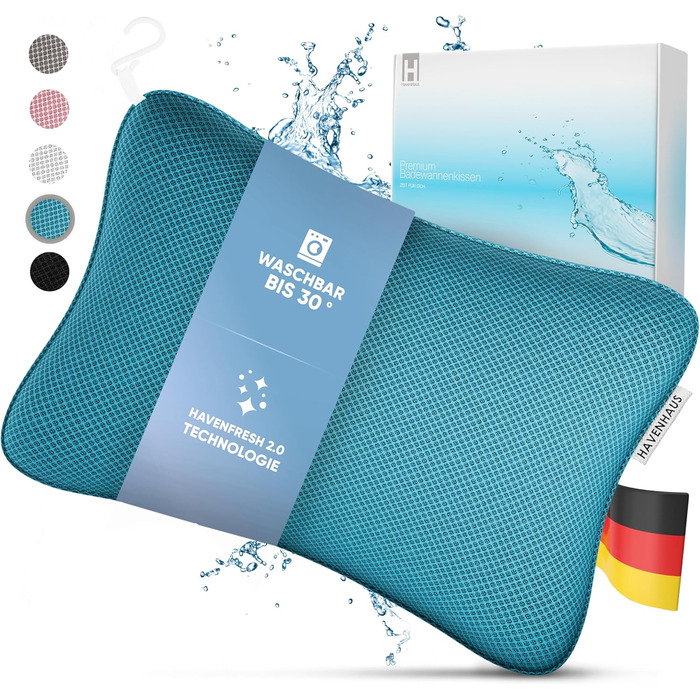 Преміум подушка для ванни XXL рожева | Додаткова підтримка для шиї та плечей | Швидковисихаюча, пральна подушка для ванни з 4 великими присосками | Подушка для ванни рожева (маленька, блакитна)