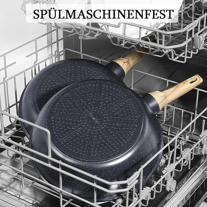 Сковорода з високим бортиком GiPP, 30 см, з кришкою, керамічне антипригарне покриття, 4.3 л, для всіх типів плит, білий (сірий), без PFOA/PFOS