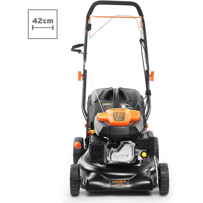 Бензиновий газонокосарка FUXTEC FX-RM4346 3в1 з приводом на задні колеса, ширина косіння 42 см, 146 см³, 40 л, збір трави