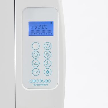 Електричний конвектор Cecotec ReadyWarm 2500 Thermal: 1800 Вт, 12 алюмінієвих елементів, LCD, 3 режими, таймер, Slim, захист Overprotect, білий