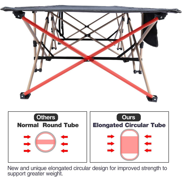 Розкладні кемпінгові ліжка REDCAMP для дорослих, 71,1 см дуже широкі, міцні, стійкі, портативні, міцні товстіші трубки, спальне ліжко, на відкритому повітрі, подорожі, офіс, риболовля в приміщенні (темно-сірий)