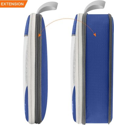 Набір компресійних органайзерів для одягу в подорож Gonex, 6 предметів, темно-синій — міцні сумки-пакувальники для валізи