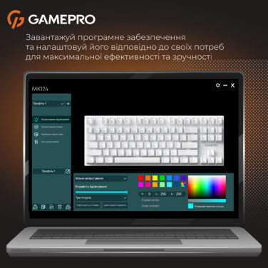 Дротова механічна клавіатура GamePro Genesis Joker (MK124W) 87% Red switches