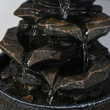 Фонтан Zen'Light Zimmerbrunnen Little Rock: Природний водоспад з ефектом каменів та LED-підсвіткою для дому, медитації та релаксації. Feng Shui, 23 см