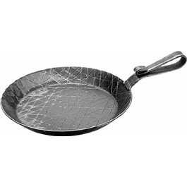 Що стосується Німеччини Сковорода з заліза без покриття Ø 24 см, Висота 3 см-чавунна сковорода для сервірування, придатна для індукції, з вигнутим