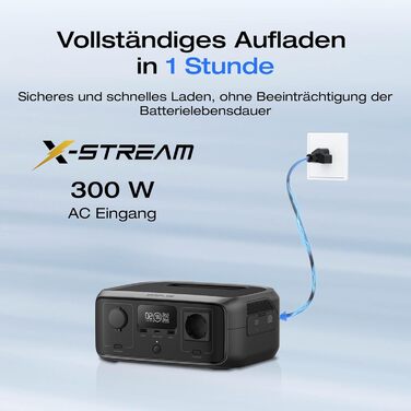 Портативна електростанція EcoFlow RIVER 3, 245 Wh, LFP акумулятор, до 600 Вт, 2x час роботи з GaN, <20 мс UPS, сонячний генератор для кемпінгу та подорожей (відновлений)